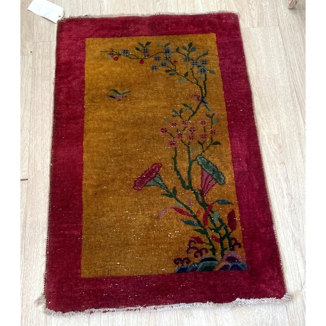 Antique Chinese Art Deco Rug 2.7' X 4.3' (82cm X 131cm) 1920s For Sale In New York - Image 6 of 6