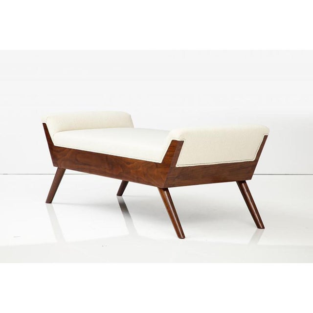 Early 21st Century Modernist Bench. Walnut For Sale - Image 5 of 6