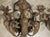 Set of Four Vintage French 3-Arm Iron and Tole Sconces, Distressed Gilt Finish For Sale - Image 14 of 18