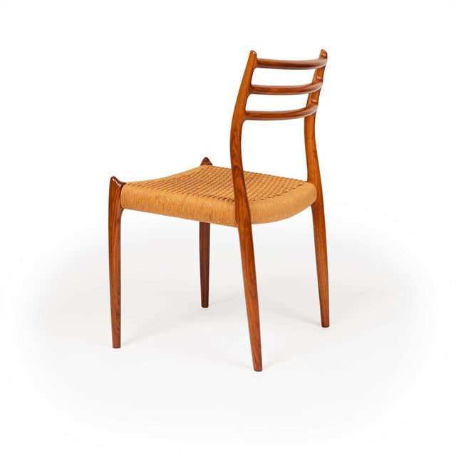 Vintage Niels Otto Møller Model 78 & 62 Dining Chairs – Rosewood Danish Cord Set of 8 For Sale - Image 9 of 16