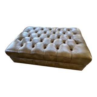 Hancock & Moore Brown Ottoman For Sale