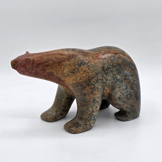 1990s Christopher Olivier Signed Carved Stone Bear Sculpture, 1998 For Sale - Image 5 of 10