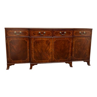 Mid 20th Century English Nigerian Mahogany Inlaid Sideboard by Trosby, Sussex For Sale