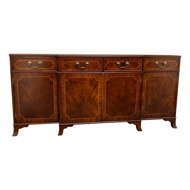 Mid 20th Century English Nigerian Mahogany Inlaid Sideboard by Trosby, Sussex For Sale