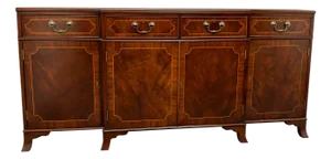 Mid 20th Century English Nigerian Mahogany Inlaid Sideboard by Trosby, Sussex