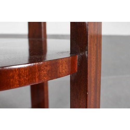 Art Deco Circular Side Table in Bentwood and Pink Mirrored Glass, Italy, 1930s For Sale - Image 12 of 15