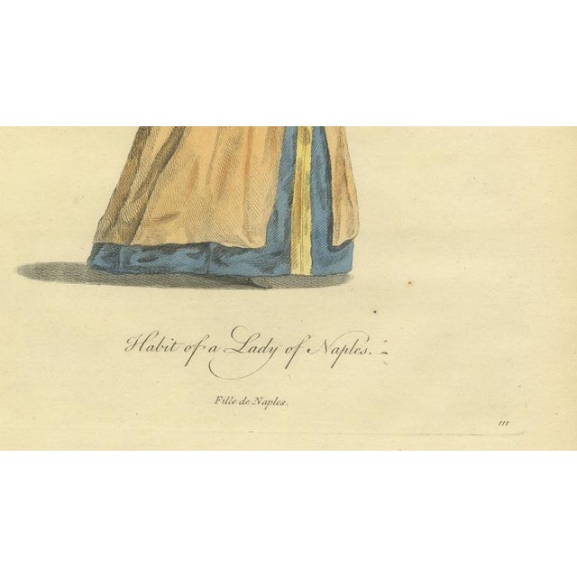Grand Tour Italian Costume Prints, Habit of a Lady of Ischia, an Island in the Gulf of Naples, 1749, Paper, Set of 2 For Sale - Image 6 of 12
