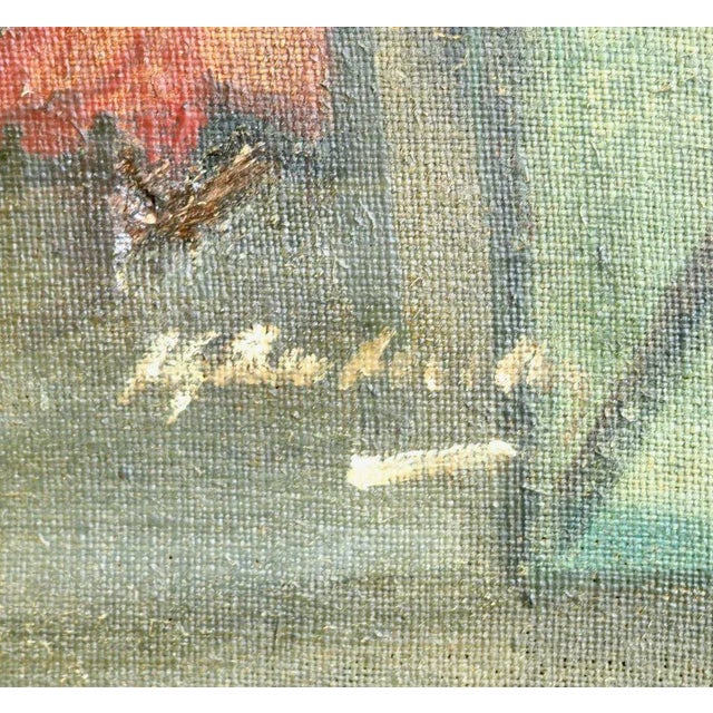 Cubist European Painting Oil on Canvas For Sale - Image 5 of 7