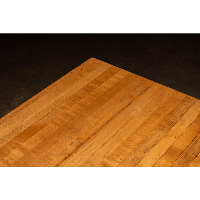 Early 20th Century Industrial Maple-Top Pub Table on Cast-Iron Pedestal For Sale - Image 10 of 15