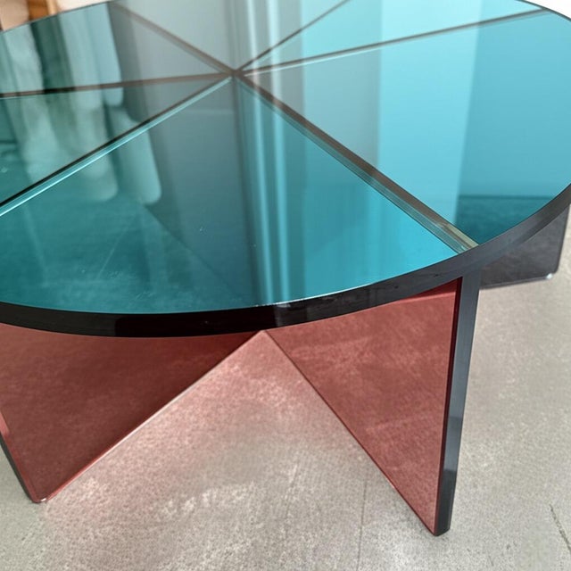 Modern Contemporary Acrylic Colorful Round Coffee Table For Sale - Image 3 of 6