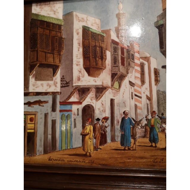 Unknown, Cairo Street Scene, 1800s, Oil and Ceramic For Sale - Image 4 of 11