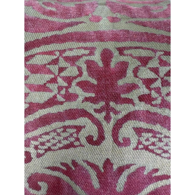 Pair of Exceptional Fortuny Textile Pillows From 1940s Italian Villa Draperies For Sale - Image 4 of 8