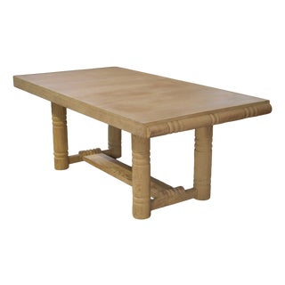 Art Deco Table in Limed Oak in the style of Jean-Charles Moreux, 1940s For Sale
