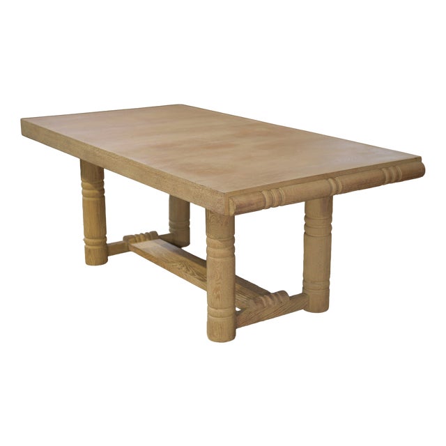 Art Deco Table in Limed Oak in the style of Jean-Charles Moreux, 1940s For Sale