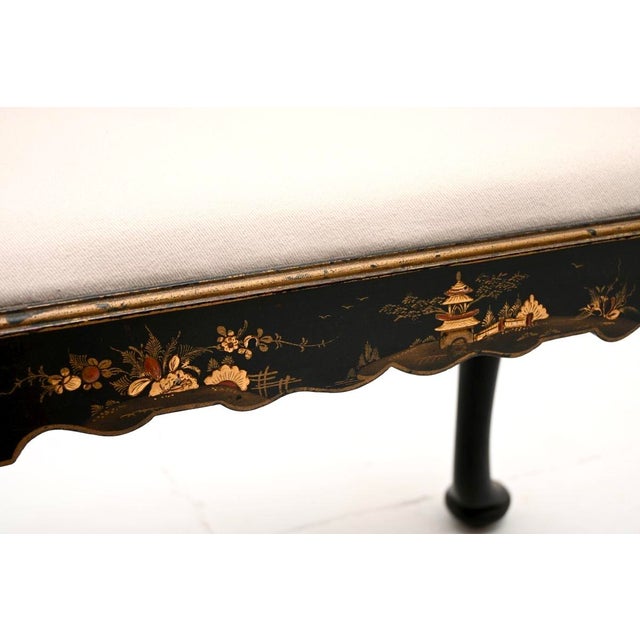 Antique Lacquered Chinoiserie Stool, 1900 For Sale - Image 9 of 11