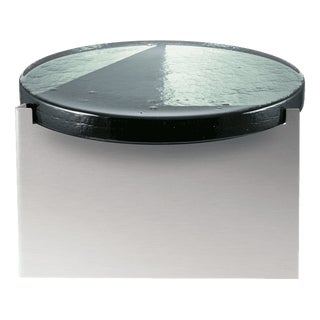 Alwa One Big Side Table with Green Top & Brushed Stainless Steel Base by Sebastian Herkner for Pulpo For Sale