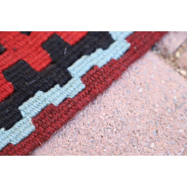 1970s Geometric Oushak Hand Knotted Luxury Wool Kilim Rug For Sale - Image 4 of 9