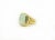 18K yellow gold David Yurman Albion ring featuring cabochon aqua chalcedony with diamond halo and split cable textured...