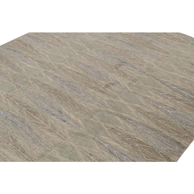 Rug & Kilim 2010s Rug & Kilim’s Scandinavian Style Rug in Beige, Brown & Gray Geometric Patterns For Sale - Image 4 of 7