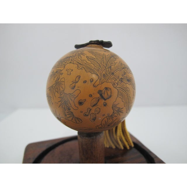 Chinese Gourd Etched With Landscape & Erotic Scene in Dome Case For Sale In Portland, OR - Image 6 of 8