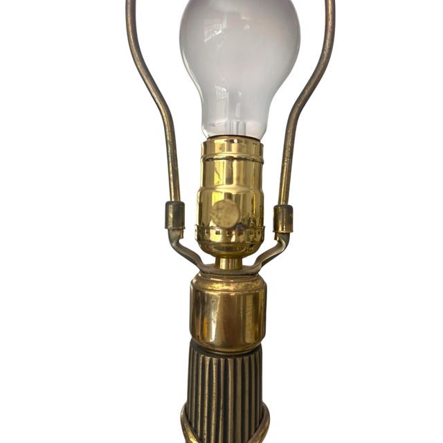 Brass 1990s Top Brass Neoclassical Solid Brass Column Table Lamps - a Pair For Sale - Image 8 of 13