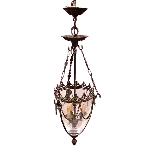 Louis XVI-Style Glass Bell/Cloche Lantern, 2 Lanterns Available For Sale