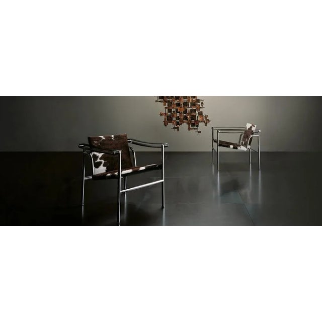 Metal Set of LC1 Chairs by Le Corbusier for Cassina For Sale - Image 7 of 10