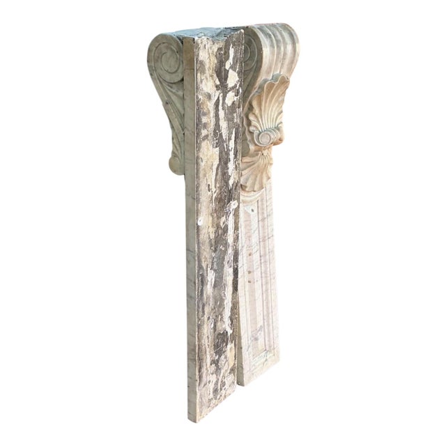Traditional Antique Italian Neo-Classical Carved Marble Architectural Corbels - Pair For Sale - Image 3 of 6