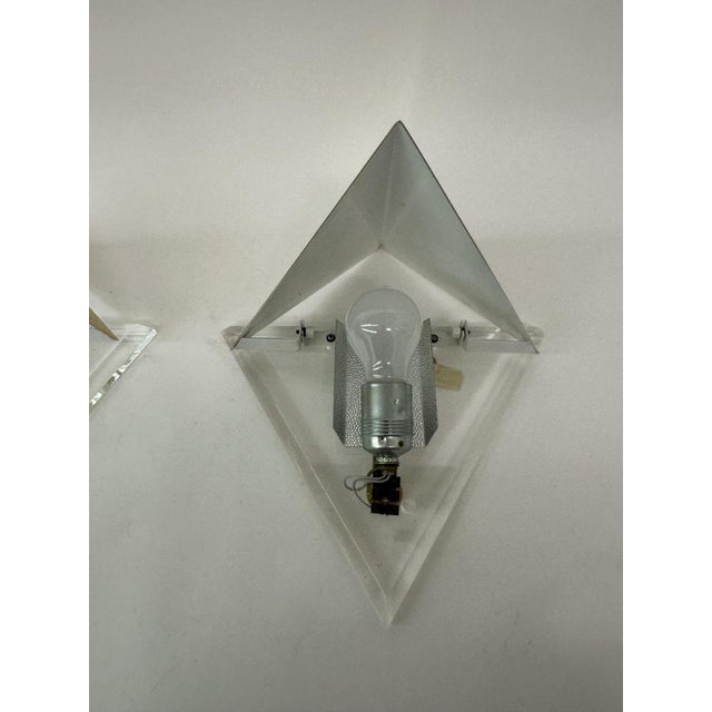 Vintage Acrylic Wall Lamps in Gold, 1970s, Set of 2 For Sale - Image 6 of 18