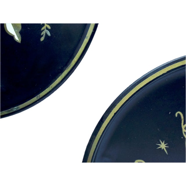 Vintage Set Midcentury Stylized Fruit Tole Trays For Sale - Image 10 of 10