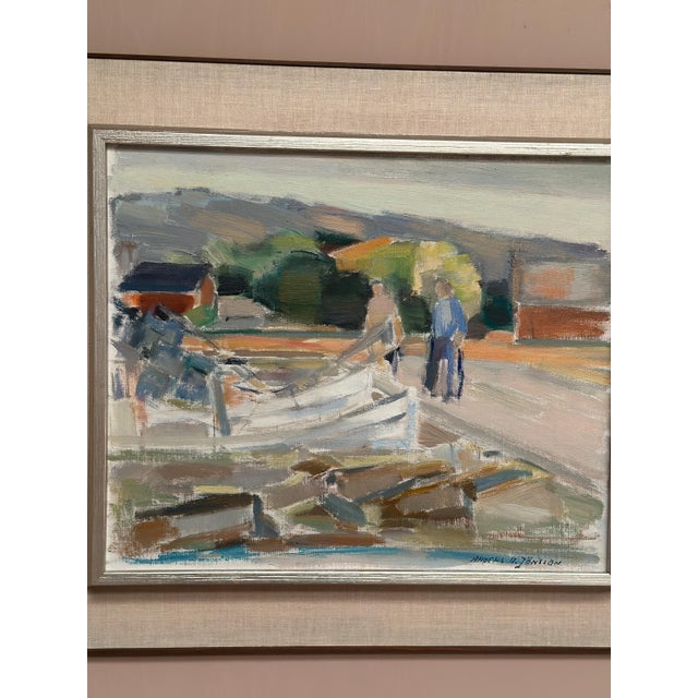 Anders A. Jönsson, Marina, 1950s, Oil Painting on Canvas, Framed For Sale - Image 4 of 18