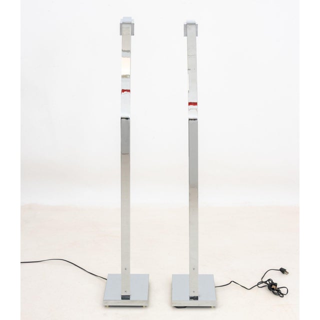 Casella Lighting Modern Chrome-Plated Floor Lamps, Pair For Sale In New York - Image 6 of 7