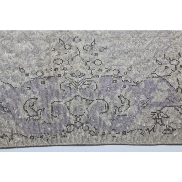 1960s Vintage Turkish Hand-Knotted Oushak Rug in Soft Neutrals - 7' × 10′ 4″ For Sale - Image 5 of 12