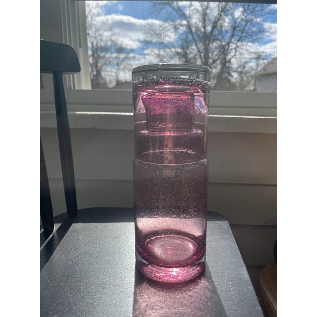 Gorgeous Amethyst Bubble Bedside Carafe. Bubbles sparkle in the light.