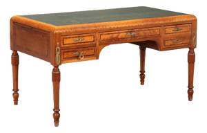 Mahogany Desk with Mahogany Burl Trim