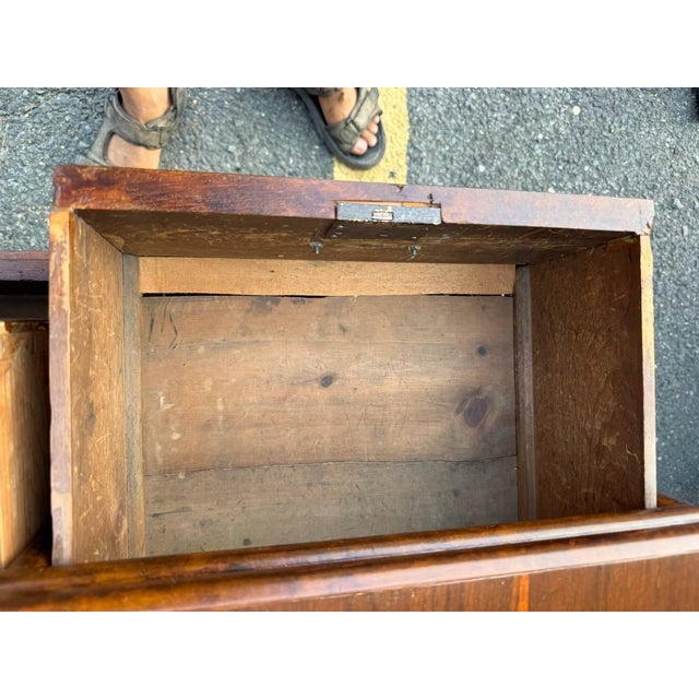 Antique Georgian Style Burr Walnut Chest of Drawers For Sale - Image 9 of 17