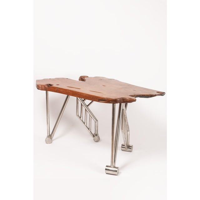 1970s Vintage Desk in Wood and Metal, Europe, 1980s For Sale - Image 5 of 14