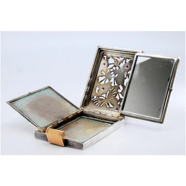 Silver and Gold Toiletry Box with Floral Motifs For Sale - Image 5 of 14