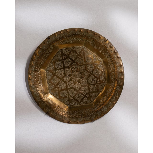 Mid 20th Century Morocco Brass Tray For Sale - Image 12 of 15