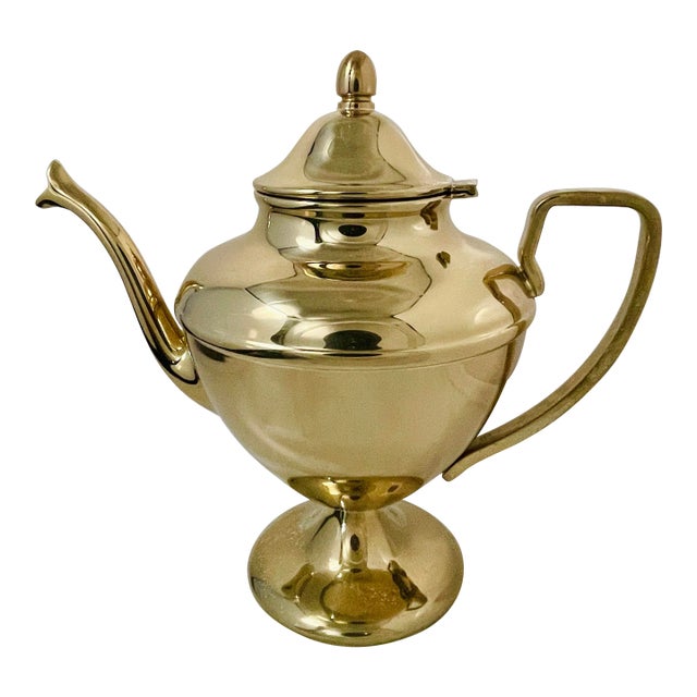 Vintage Dirilyte Gold-Tone Tea Pot For Sale