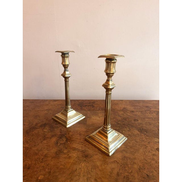Hollywood Regency Antique Regency Brass Candlesticks, 1820, Set of 2 For Sale - Image 3 of 5