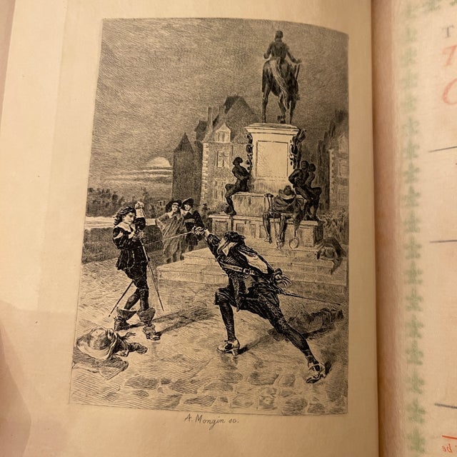 Lovely Decor Blue/Gray Linen Works of Theophile Gautier S/24 1901 For Sale - Image 13 of 17