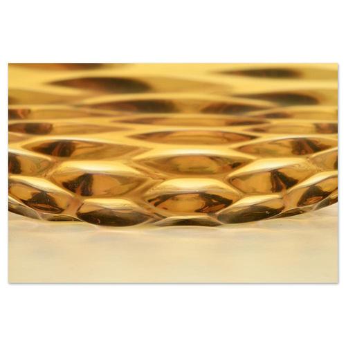 Glass Large Golden Amber Colored Glass Dish For Sale - Image 7 of 8