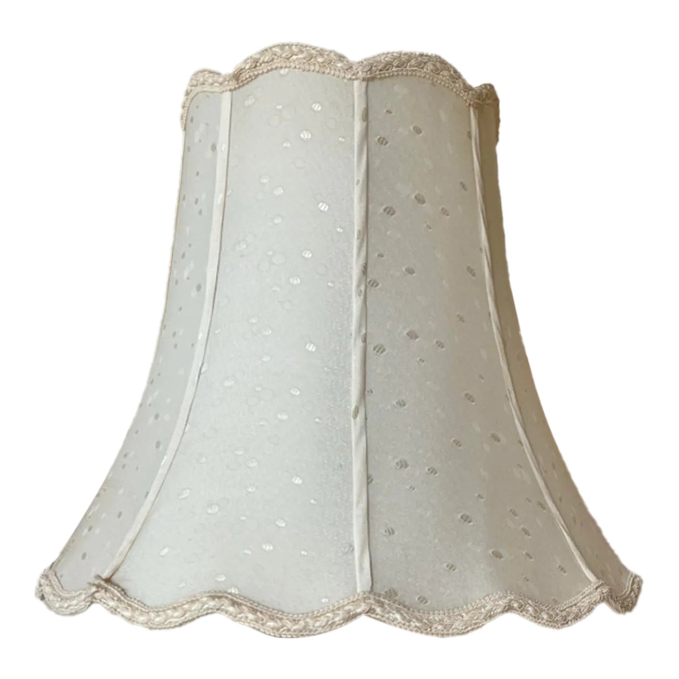 Vintage White Lamp Shade With Ruffle Edge | Chairish