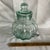 Vintage Pumpkin Aqua Glass Beverage Dispenser Jar with Lid & Brass Spigot. Holds 2 gallons. Made in Italy