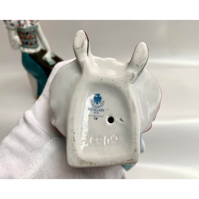 Ceramic Vintage Hollohaza Porcelain Embroiderer Figurine, Hand-Painted, Hungary, 1980s For Sale - Image 7 of 8