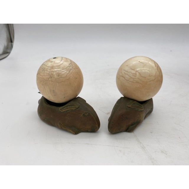 Vintage Marble, Brass, Resin, Glass Spheres With Stands Collection- 8 Pieces For Sale - Image 4 of 12