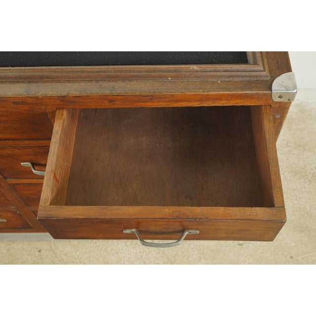 Vintage European Glass Front Store Display Storage Case Counter For Sale - Image 10 of 12