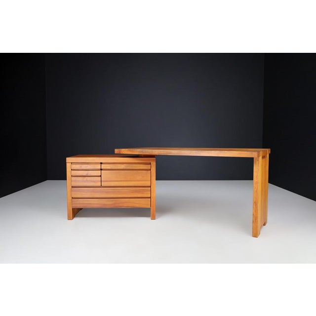 B19 Writing Desk in Patinated Elm by Pierre Chapo, France, 1960s For Sale - Image 18 of 18