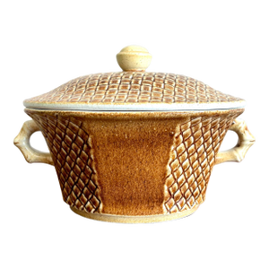 Vintage Boho Ceramic Bowl With Lid